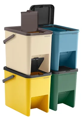 Produktbild von SONGMICS 4er Set Mülleimer Küche, stapelbar, je 20 L, Mülltrennsystem