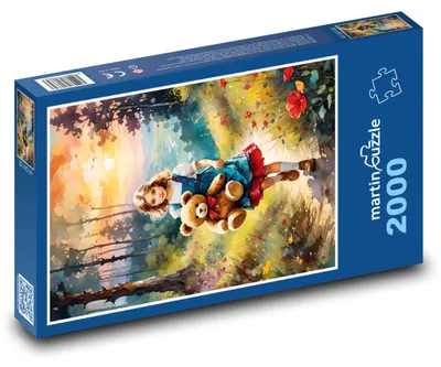 Zdjęcie produktu dla martinpuzzle - Puzzle 2000 - Dziecko z pluszowym misiem