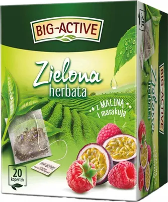 Image de Big Active Green Tea 20 Sachets Framboise Fruit de la Passion Express