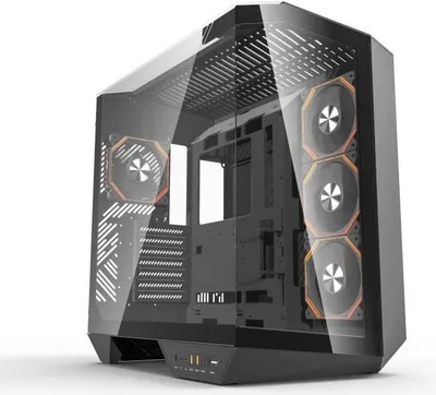 Produktbild von PC Gehäuse, DARKFLASH DY470 Cube, ATX, Micro ATX, Mini-ITX, 4x A-RGB Lüfter, USB 3.0, Type-C, 3x Tempered Glass