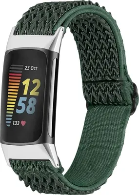 Productafbeelding van imoshion Elastisch nylonbandje voor de Fitbit Charge 5 - Groen