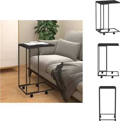 Immagine prodotto di vidaXL Tavolino con rotelle nero 40x30x63,5 cm in legno - Tavolini da caffè