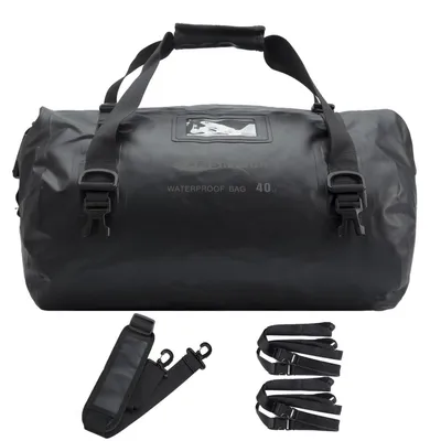 Produktbild von Motorrad-Duffelbag 40L wasserdicht Rücksitz-Gepäcktasche Rollverschluss Drybag Schwarz