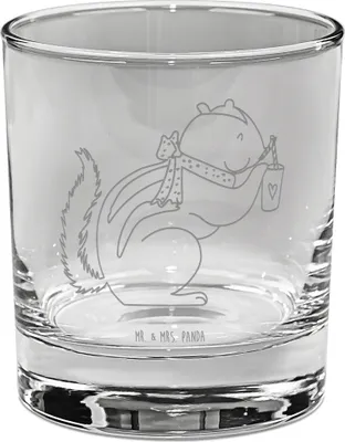 Produktbild von Mr. & Mrs. Panda Cocktailglas Eichhörnchen Smoothie - Transparent - Geschenk, Green Smoothies, Streifenhörnchen, Glas für Gin, Tumbler, Abnehmen, gravur, Gute Laune, Diät