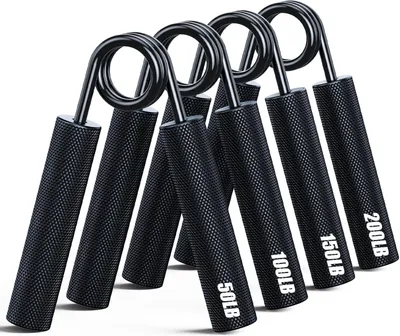 Produktbild von Handtrainer, Unterarmtrainer, Fingerhantel, Fingertrainer, Handmuskeltrainer, 4Pack Rutschfester Griffkraft Trainer, für Muskelaufbau