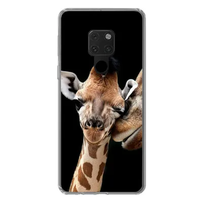 Produktbild von MuchoWow® Handyhülle Schutzhülle Hülle für Huawei P40 Lite Giraffe - Tiere - Schwarz - Porträt - Tiere Silikon Softcase Handy Hülle - Handy
