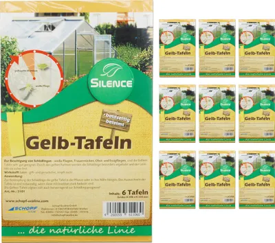 Immagine prodotto di Trappole adesive Silence: una soluzione efficace contro mosche bianche, sciaridi, moscerini della frutta e moscerini dell'aceto – 10 confezioni da 6 pezzi
