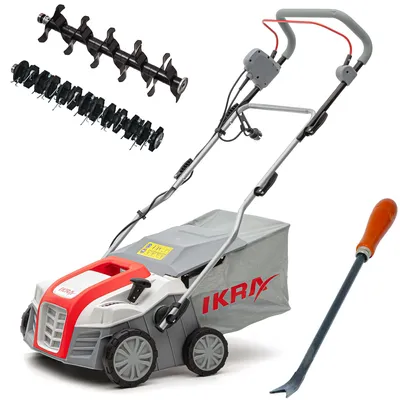 Produktbild von IKRA Elektro Vertikutierer Rasenlüfter IEVL 1840 | 1800 W | 40 cm Arbeitsbreite | Arbeitstiefe +6 bis -12 mm | inkl. 55 L Fangsack & Unkrautstecher