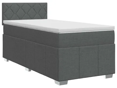 Zdjęcie produktu dla vidaXL Łóżko sprężynowe z materacem ciemnoszare 80 x 200 cm tkanina