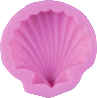 Produktbild von Silikonform Muschel mit strukturiertem Motiv für Gieß- und Modelliermassen, Ø 6,5 cm, Höhe 2,5 cm, Motiv 4,5x5 cm