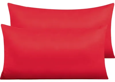 Immagine prodotto di Coperte per cuscini in raso con cerniera - 40x80 cm - Rosse - 2 pezzi
