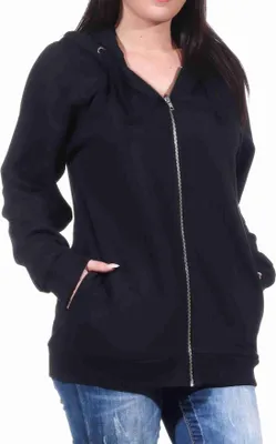 Produktbild von Damen Jacke mit Kapuze für Hausanzug oder Sportanzug Oberteil;schwarz,XXL
