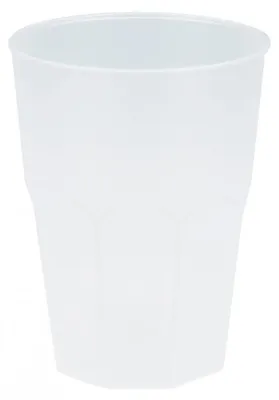 Produktbild von 840 Mehrweg Becher weiß Plastikbecher 300ml Wiederverwendbar Frost bunt