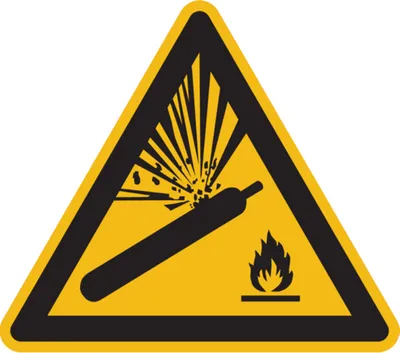 Produktbild von Dreifke® Warnschild, Warnung vor Gasflaschen W029 | Alu geprägt | 200x0 mm | ...