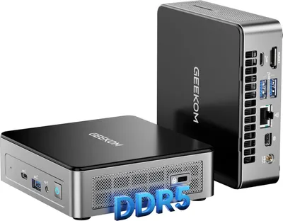 Produktbild von GEEKOM Mini PC Air 12 mit Intel Twin Lake N150(bis zu 3,6 GHz), 16 GB DDR5 4800MHz RAM 512 GB PCIe 3x4 SSD, Mini PC Windows 11 Pro 4K UHD (HDMI+DP 1.4