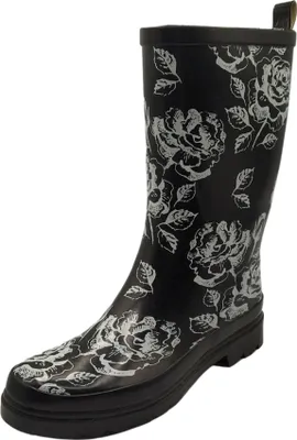 Produktbild von Beck Damen Regenstiefel schwarz mit weißen Rosen 37