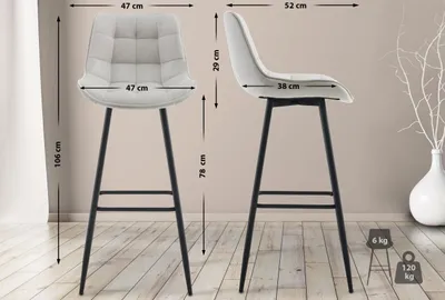 Produktbild von Barhocker Dartford Samt grau