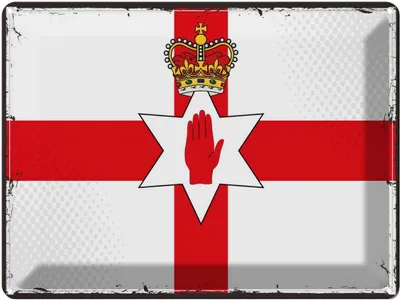 Produktbild von vianmo Blechschild 30x40 cm Nordirland Retro Flagge Fahne Wappen