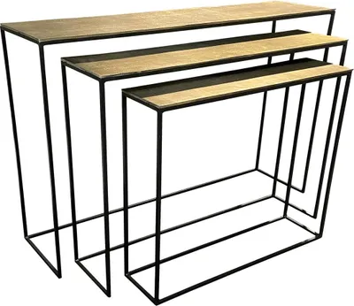 Immagine prodotto di Consolle Kaheku Oppdal set di 3 pezzi oro 123502938