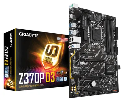 Produktbild von GIGABYTE Z370P D3, Intel, LGA 1151 (Socket H4), Intel® Core™ i3, Intel® Core™ i5, Intel® Core™ i7, DDR4-SDRAM, 64 GB, DIMM