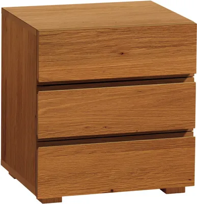 Produktbild von HASENA Wood Line Treva Nachttisch 3 Schubladen Eiche brandy