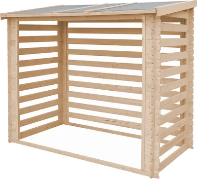 Produktbild von Stojan na palivové drevo - 4,3 m3 - Š146xL232xV199 cm - Stojan na palivové drevo vonku - Držiak dreva na záhradu - Kontajner na bicykle / prístrešok - Vodotesná strecha - TIMBELA M202