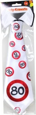 Produktbild von Riesen Krawatte "80" im Warnschild Design Birthday Geburtstag Party Geschenk Gag