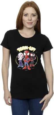 Immagine prodotto di Marvel - Maglietta "Spidey e i suoi fantastici amici" da donna BI39893 (S) (Nero)