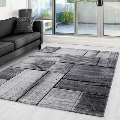 Produktbild von TapisTrend Designerteppich Schwarz 120x170 cm PARMA 9260 Schwarzer moderner Designer-Teppich