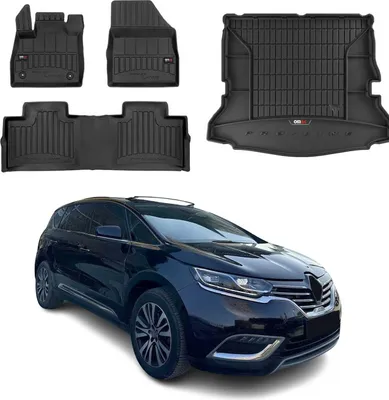 Zdjęcie produktu dla Zestaw dywaników podłogowych i wykładziny bagażnika OMAC do Renault Espace 2015-2025 guma 4x