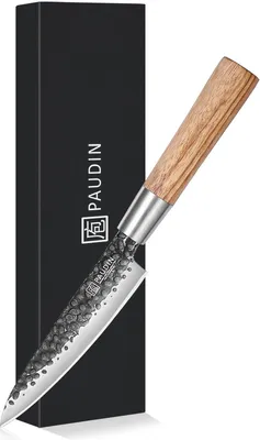 Obrázok produktu pre PAUDIN HB8 Officemes 13 cm - Japonský kovaný nôž - Kovaný - Kovaný - Rukoväť z dreva Zebrano - Kuchynský nôž
