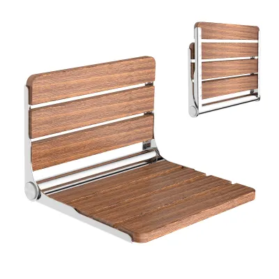 Produktbild von HEUFFE Duschsitz Klappbar Wandmontage, Duschklappsitz Klappsitz Dusche bis 200kg Badestuhl Duschhocker-Badhocker Hocker Duschstuhl für Senioren, Holz