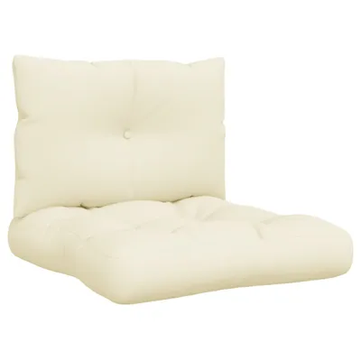 Image de vidaXL Coussin palette 2 pcs. Tissu crème