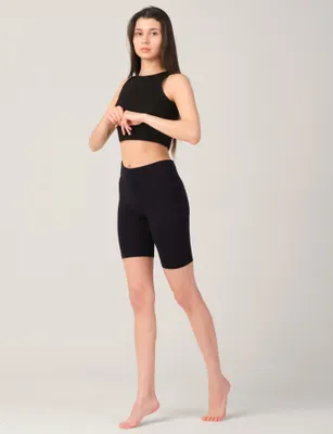 Produktbild von OCERA Basic Damen Leggings Kurz (Radler) aus atmungsaktiver Viskose Größen S - 2XL (36-54) - Schwarz, 52-54