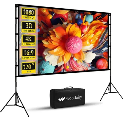 Productafbeelding van wootfairy Projectiescherm van 304,8 cm (120 inch) met statief, opvouwbaar en draagbaar