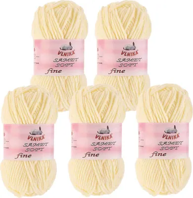 5 x 100g Strickgarn Samet Soft Fine vanille