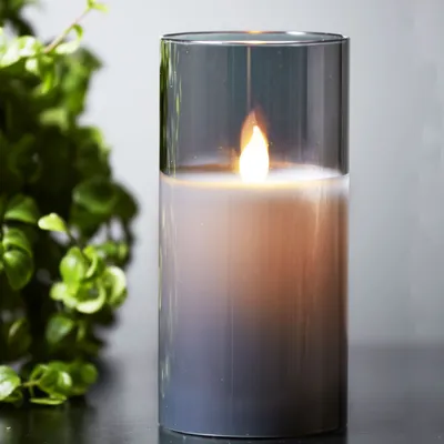 Produktbild von Świeca Led woskowa szklana M-TWINKLE czarna 15cm ruchomy płomyk