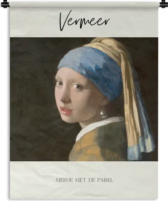 Produktbild von MuchoWow® Wandteppich Wandbehang Kunst - Das Mädchen mit dem Perlenohrring - Johannes Vermeer 120x160 cm Tapisserie Dekoration Wandtuch - Wohnzimmer - Moderne