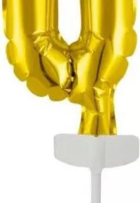 Obrázek produktu pro Mini balón na dort, zlatý - číslo 0 - 13 cm