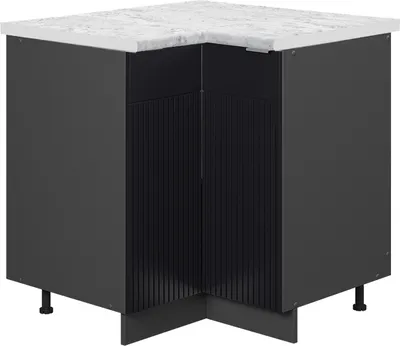 Produktbild von Eckunterschrank Vicco Fame-Line Schwarz gestreift 80.5 cm , AP Marmor, Model 50681