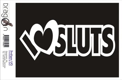 Produktbild von Aufkleber / Autoaufkleber - JDM / Die cut / Auto / OEM - I love Sluts - 210x90 mm rot - Heckscheibe / Heckscheibenaufkleber