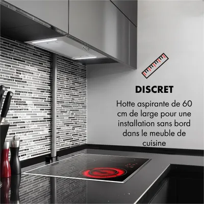 Image de Down Under Hotte aspirante encastrable 60cm 590 m³/h LED - inox