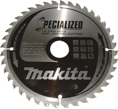 Immagine prodotto di Lama per sega circolare Makita SPECIALIZED TCT T.C.T. - 190 x 30 mm - 40 denti - legno con chiodi