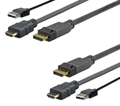 Obrázek produktu pro Vivolink PROHDMIUSBDP1, 1 m, DisplayPort, HDMI + USB, Samec, Samec, Přímý