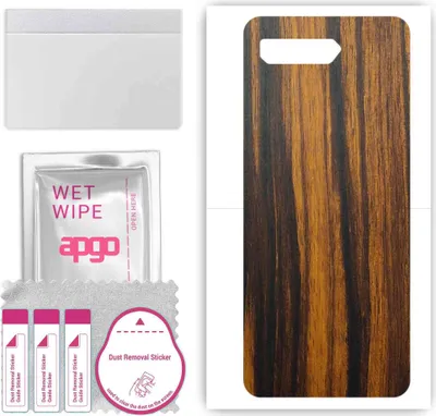 Produktbild von apgo Rückseite Schutzfolie, Skin, kompatibel mit Asus ROG Phone 5s, Hinten Displayschutzfolie aus Vinylfolie, kratzfest, einfache Montage - Tigerwood