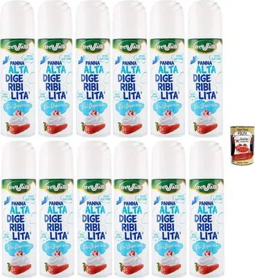 Produktbild von 12x Trevalli Panna Spray, laktosefrei 250g+ Italian Gourmet polpa 400g