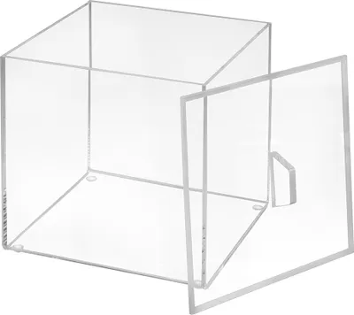 Produktbild von Quadratische Aufbewahrungsbox aus Acrylglas, mit Deckel 120x120x120mm,  transparent / durchsichtig / Kunststoff / Quadratisch / Sammelbox - Zeigis®