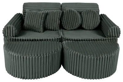 Image de Canapé Pocket 120 cm velours 12 pcs CHURROS enfant modulable mousse OEKO TEX jeu