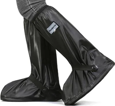 Produktbild von Flintronic Schuhüberzieher Wasserdicht, Überschuhe Fahrrad, Wiederverwendbar Verstärkt, mit Reflektorstreifen für Regen Schnee Outdoor Rutschfester, Wasserdichter Schutz Von Den Zehen Bis Zur Wade-XL