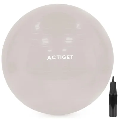 Produktbild von ACTIGET Fitnessball 65 cm – für Pilates, Yoga und Stretching, Beige, inkl. Pumpe